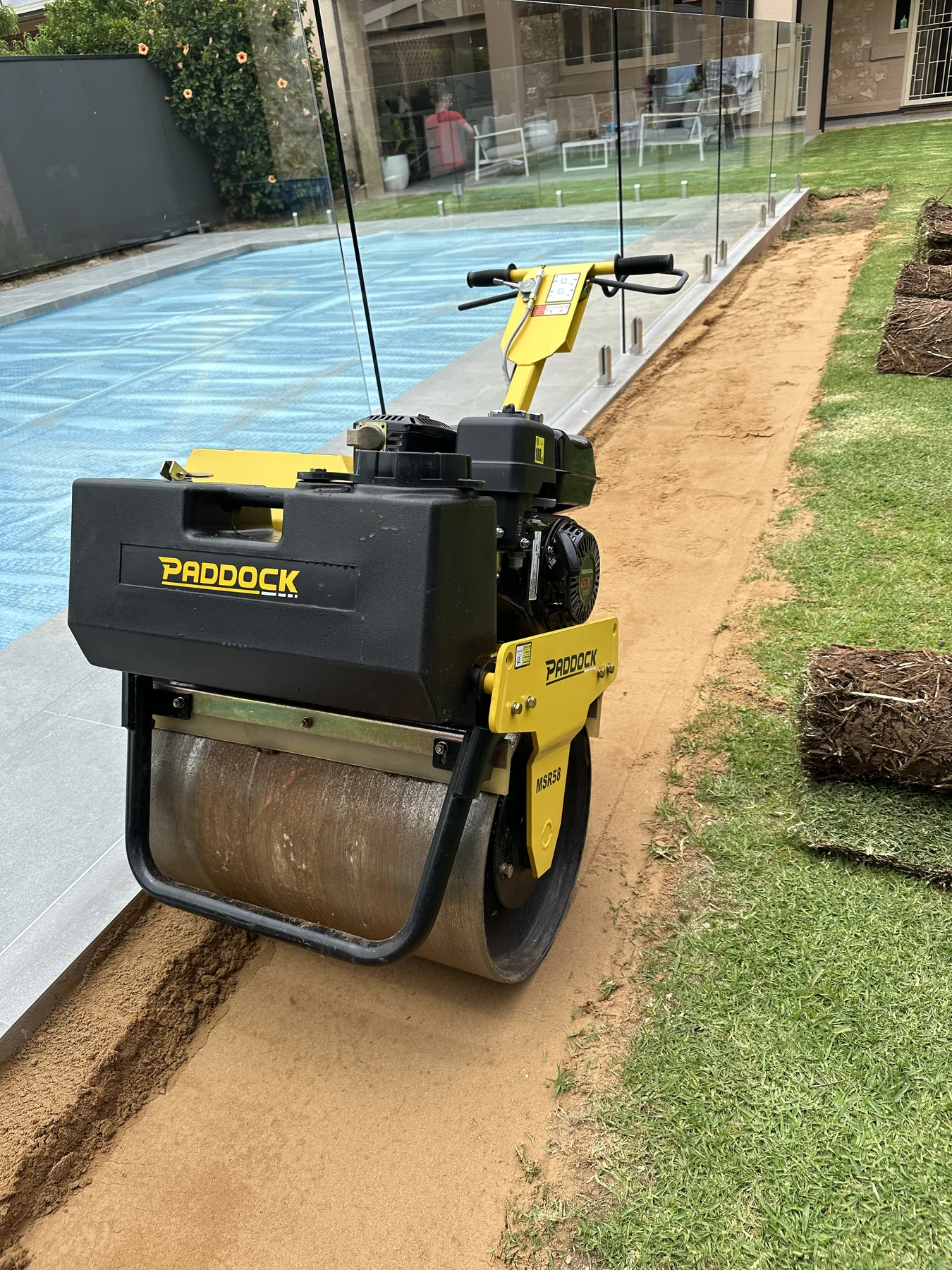 AGEH roller and compactor on site