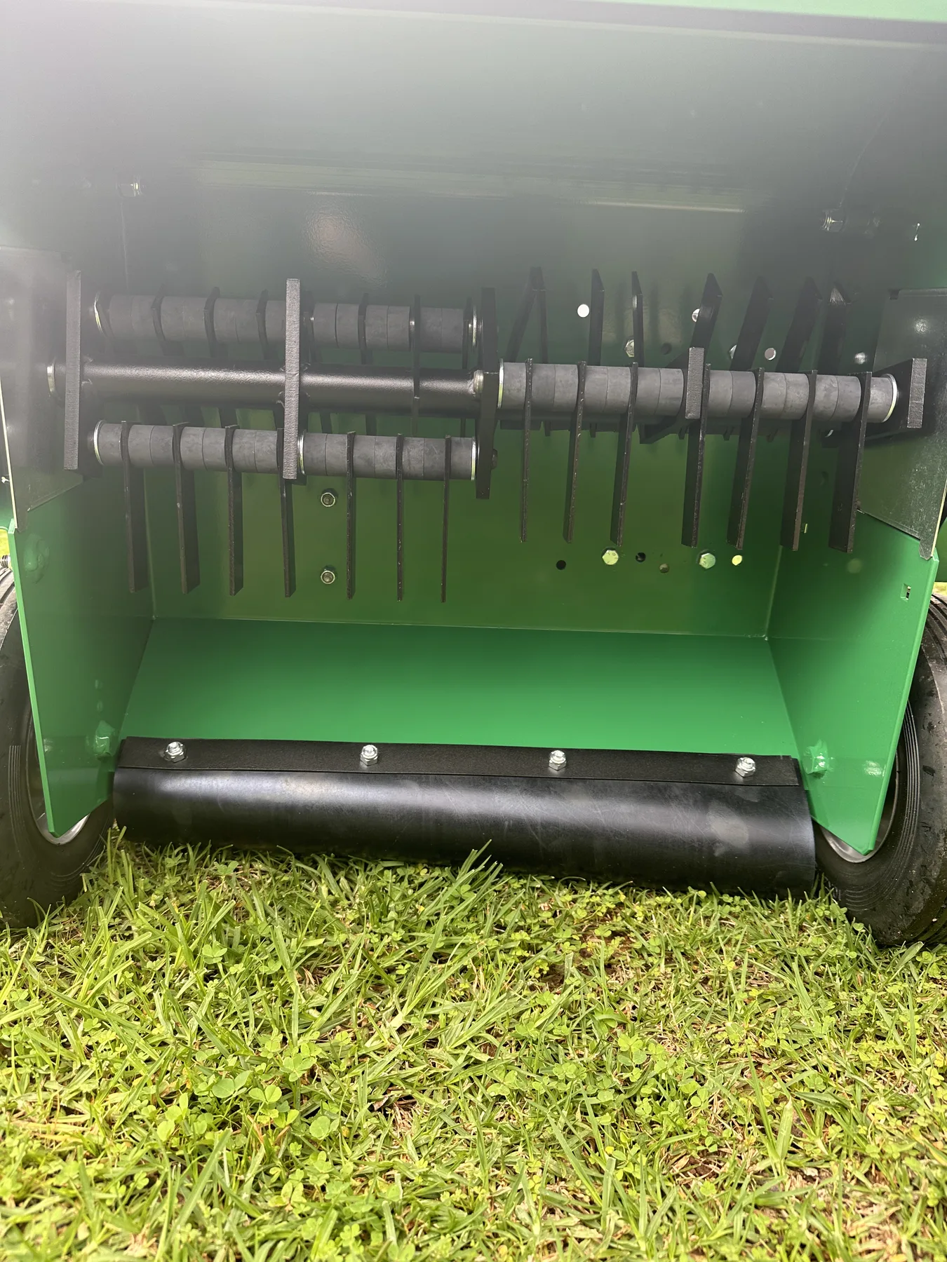 Underside blades of the Billy Goat scarifier